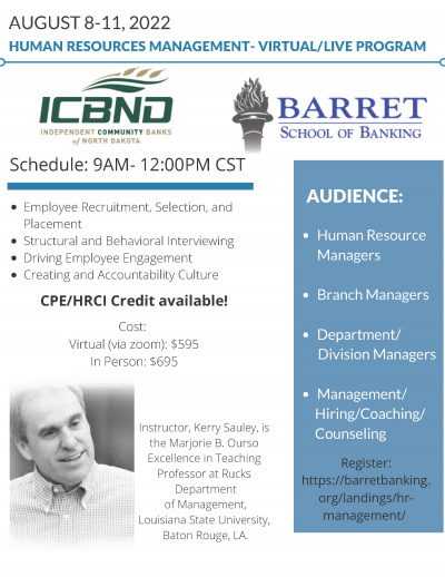 Barret School of Banking- Human Resources Management- Virtual/Live Program 